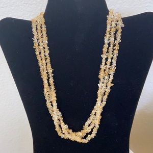 Genuine Citrine Chips 3 strands Necklace